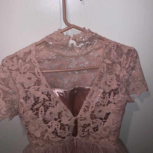 Pink Laced-Floral Dress - Picture 3 of 6